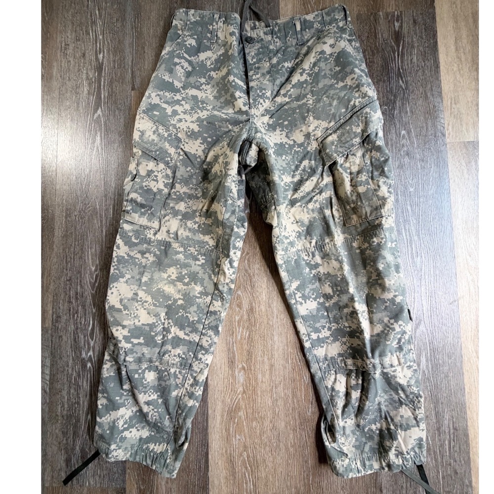 US Army Cargo Pants Mens Medium Short Gray Digital ACU Camo Military Tactical